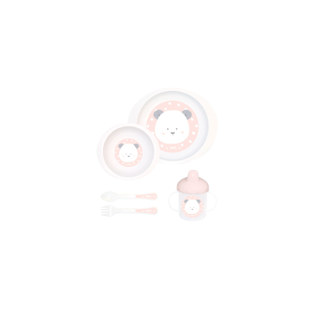 SARO VAJILLA INFANTIL POCKET 5 PIEZAS SWEET & FUN ROSA