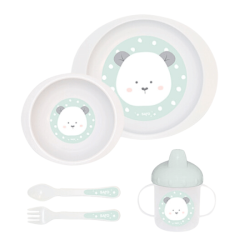 SARO VAJILLA INFANTIL POCKET 5 PIEZAS SWEET & FUN VERDE