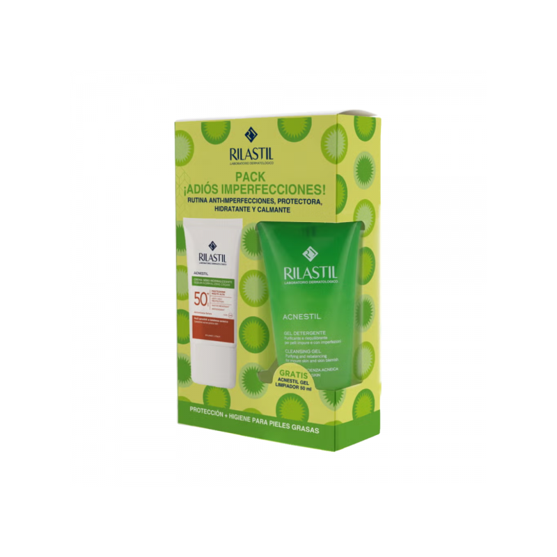 RILASTIL ACNESTIL SPF50+ CREMA SEBO-REGULADORA 40 ML + REGALO GEL LIMPIADOR 50 ML