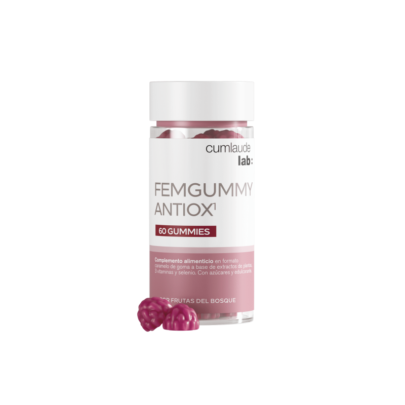 CUMLAUDE LAB: FEMGUMMY ANTIOX  SABOR FRUTAS DEL BOSQUE 60 GUMMIES