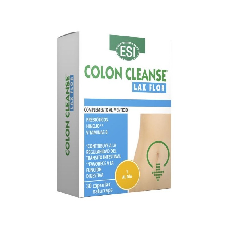 ESI Colon Cleanser Lax Flor 30 Cápsulas - Trastornos Digestivos y Carencias Vitamínicas