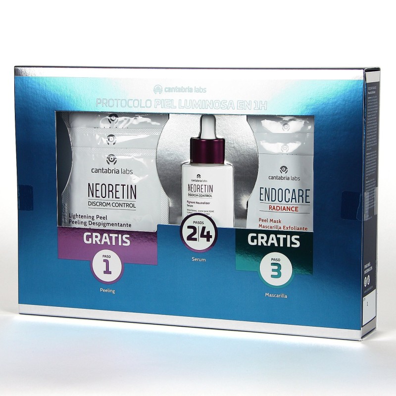 NEORETIN DISCROM CONTROL NEUTRALIZER SERUM 30 ML + PEELING DESP 3 UNID + PEEL MASK 3 UNID