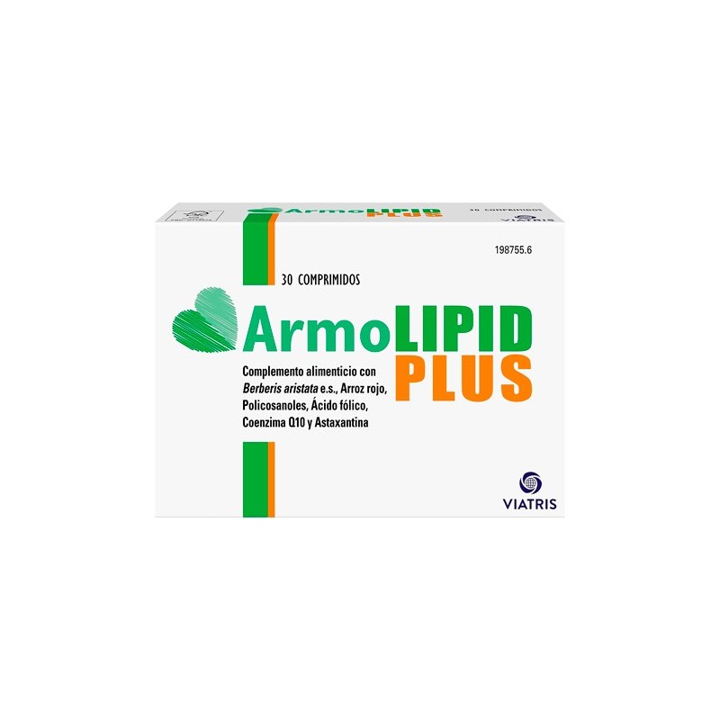 Suplemento Viatris Armolipid PLUS 30 Comprimidos - Controla el Colesterol - Apoya la Salud del Corazón