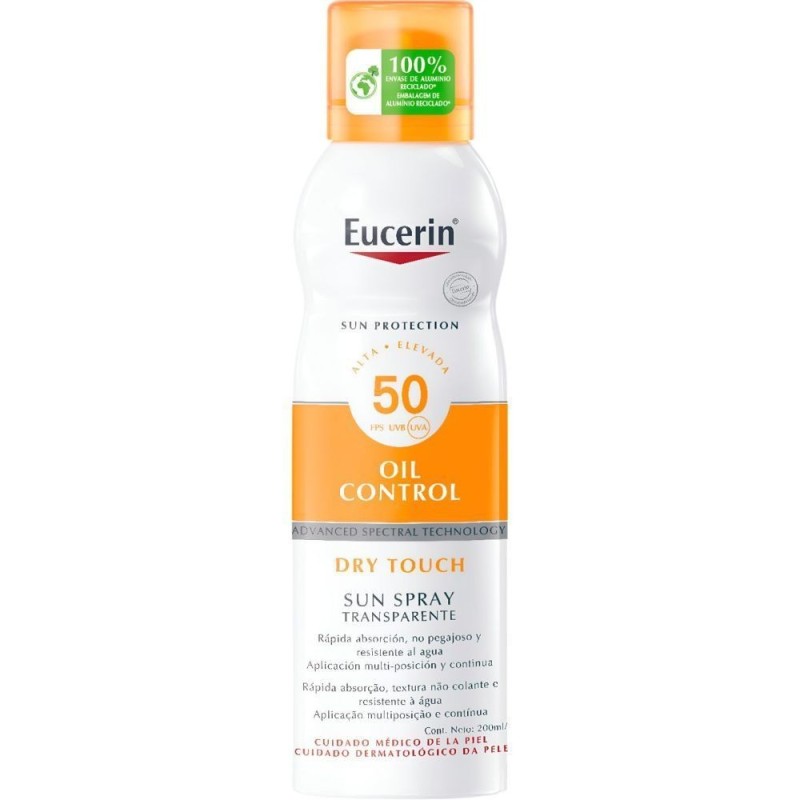EUCERIN SUN SPRAY SPF50+ OIL CONTROL DRY TOUCH TRANSPARENTE  200 ML