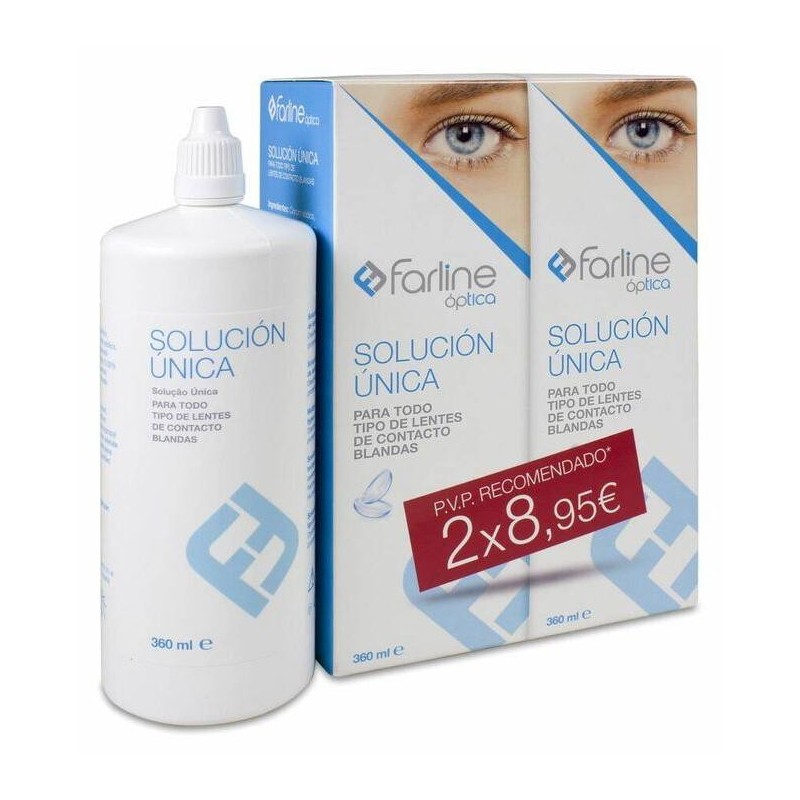 FARLINE OPTICA SOLUCION UNICA CON ACIDO HIALURONICO DUPLO 2 X 360 ML