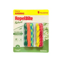 REPEL BITE NATURAL PULSERA DE CUERDA CON CITRONELA 5 UNIDADES
