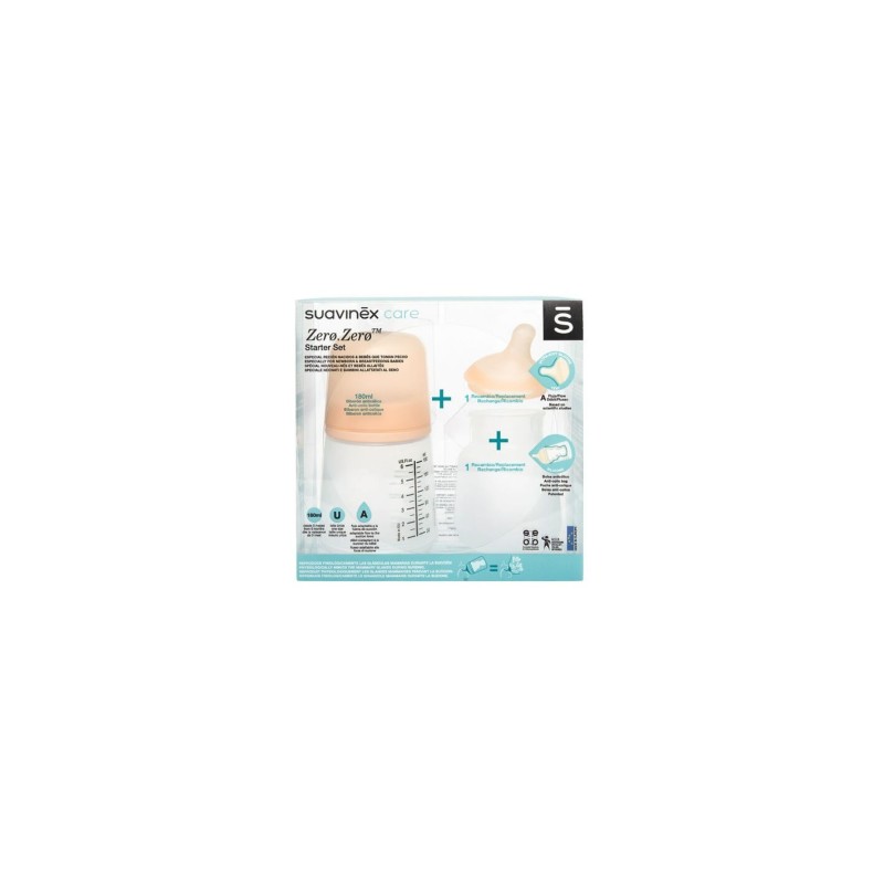 SUAVINEX BIBERON ANTICOLICO SILICONA ZERO ZERO 180 ML + RECAMBIO