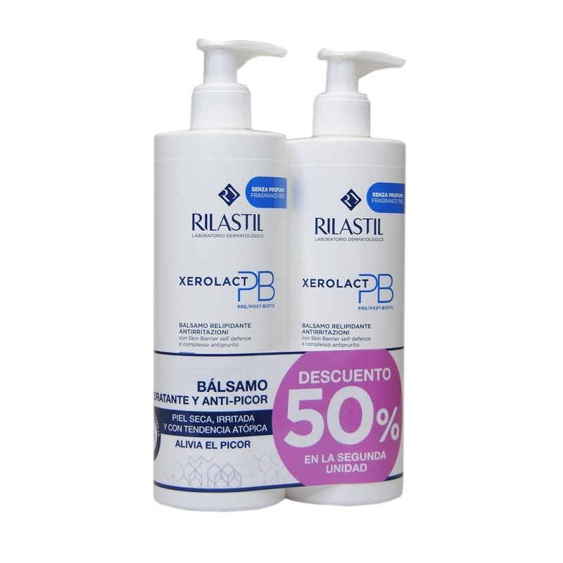 RILASTIL XEROLACT PB BALSAMO RELIPIDIZANTE 2 X 400 ML 2º UNID 50%
