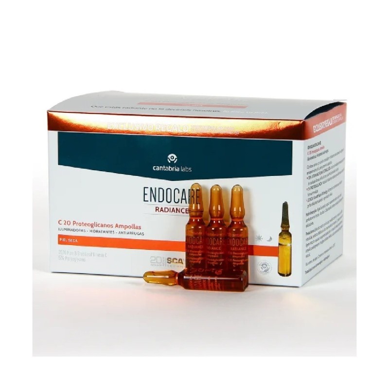 ENDOCARE RADIANCE C 20 PROTEOGLICANOS 30 AMPO 2 ML PIEL SECA + PORTAMPOLLAS