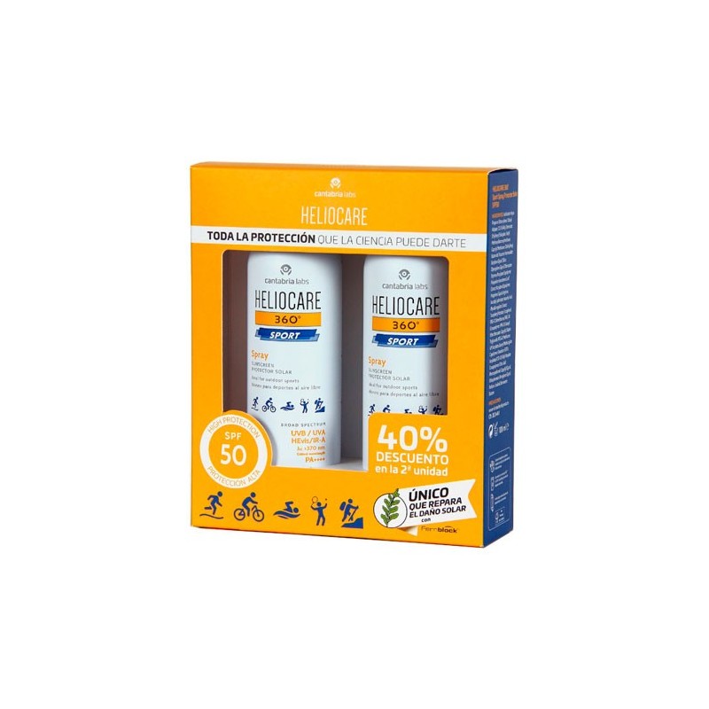 HELIOCARE 360º SPORT SPRAY PROTECTOR SOLAR SPF 50 100 ML DUPLO 2ª UND AL 40% DTO