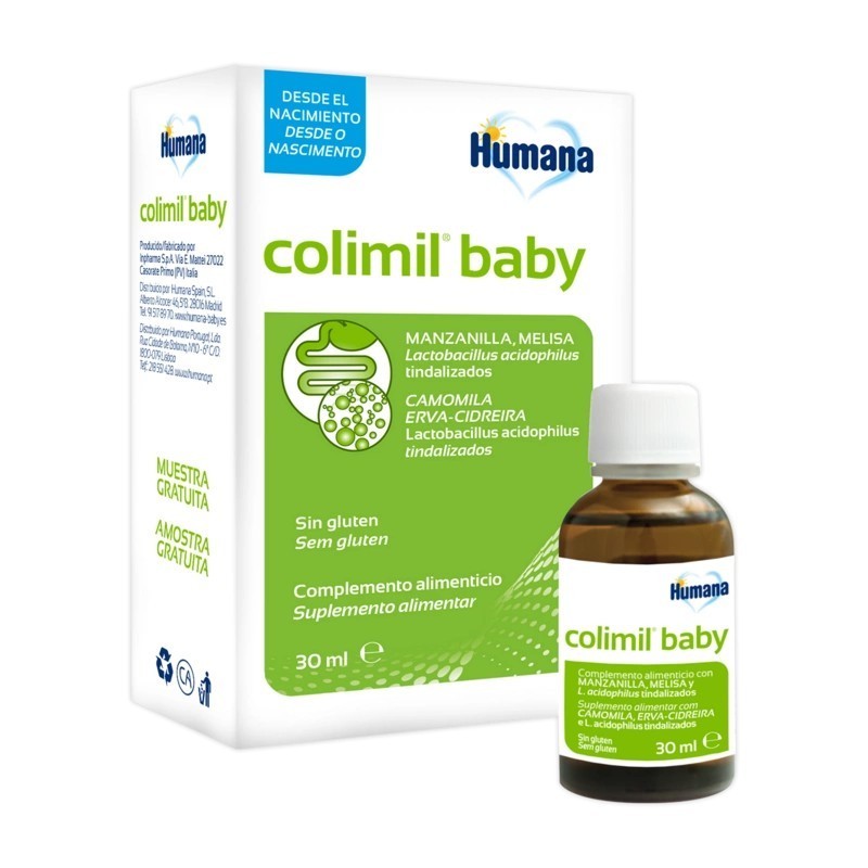 Humana COLIMIL BABY 30 ML - Calmante Antiespasmódico y Digestivo - Con Probiótico - Botella de 30 Ml