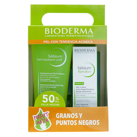 BIODERMA SEBIUM GEL MOUSSANT ACTIF 200 ML + SEBIUM KERATO+ 30 ML