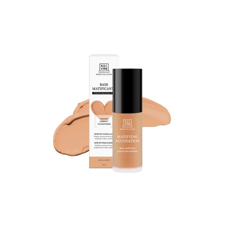 SOIVRE BASE MAQUILLAJE MATIFICANTE COLOR OSCURO 30 ML