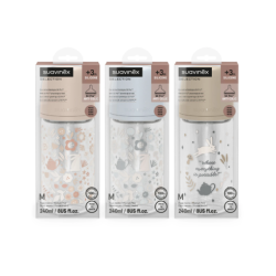 SUAVINEX BIBERON VIDRIO TETINA FISIOLOGICA SILICONA SX PRO SELECTION + 3 MESES 240 ML