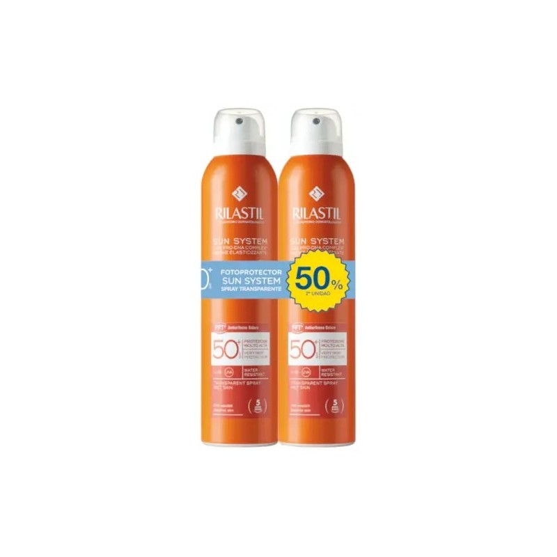 RILASTIL SUN SYSTEM SPRAY TRANSPARENTE SPF50+ DUPLO 2 X 200ML 2ª UND 50% DTO