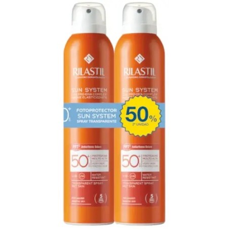 RILASTIL SUN SYSTEM SPRAY TRANSPARENTE SPF50+ DUPLO 2 X 200ML 2ª UND 50% DTO
