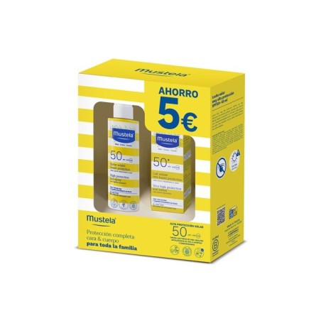 MUSTELA SPRAY SOLAR ALTA PROTECCION SPF50 200 ML + LECHE SOLAR SPF50+ 40 ML (AHORRO 5€)