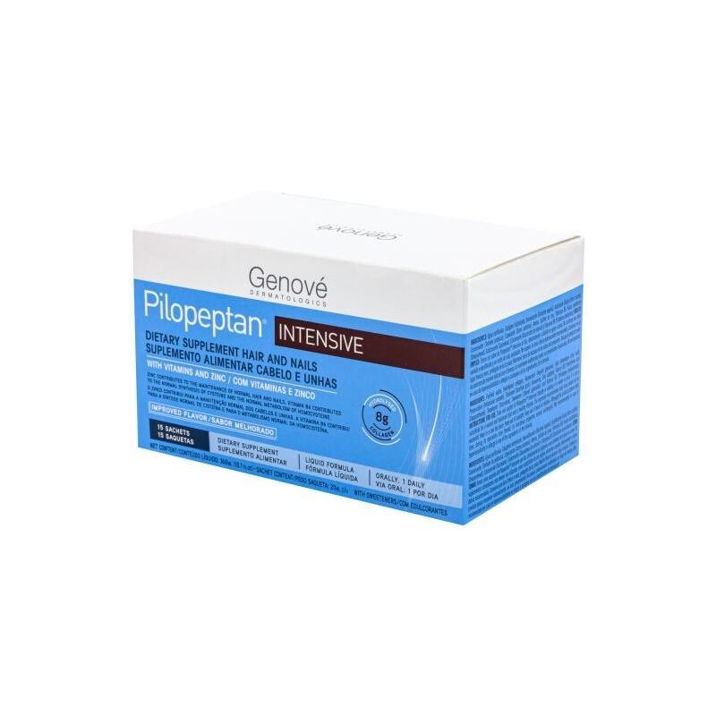 Genove Pilopeptan Intensivo Cabello y Uñas 15 Sobres 20 Ml - Fortalece y Estimula Crecimiento Capilar