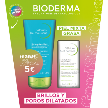 BIODERMA SEBIUM GEL MOUSSANT 200 ML + SEBIUM MAT CONTROL 30 ML (5€)