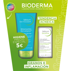 BIODERMA SEBIUM GEL MOUSSANT 200 ML + SEBIUM SENSITIVE 30 ML (5€)