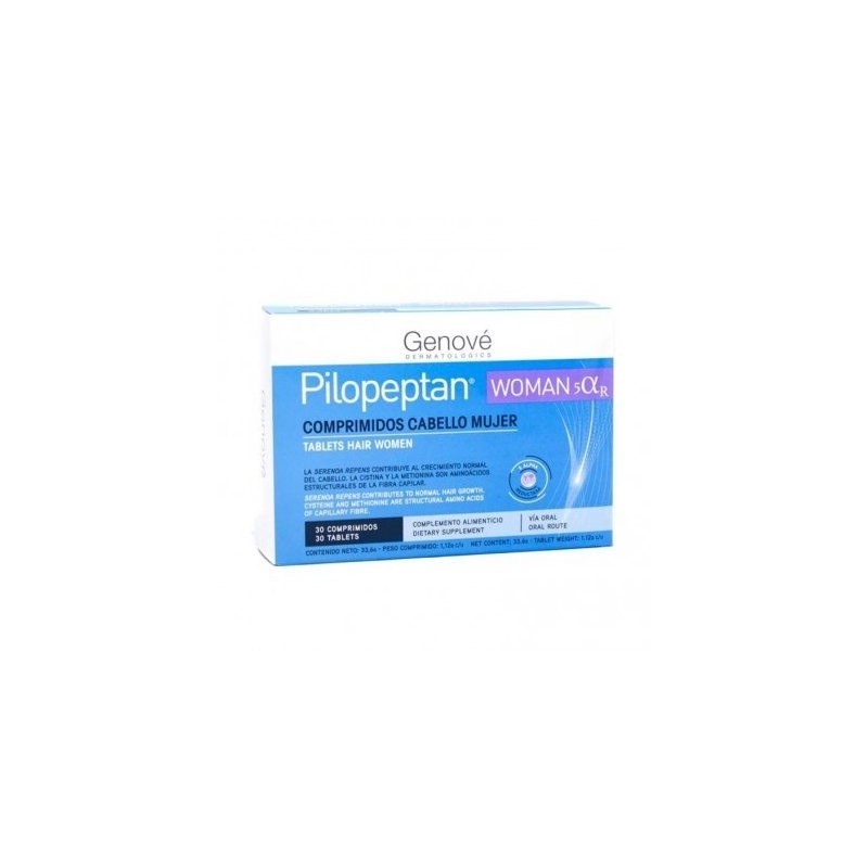 Genove PILOPEPTAN WOMAN 5 ALFA R 30 COMP - Complemento Alimenticio para el Cabello de la Mujer