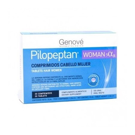 Genove PILOPEPTAN WOMAN 5 ALFA R 30 COMP - Complemento Alimenticio para el Cabello de la Mujer