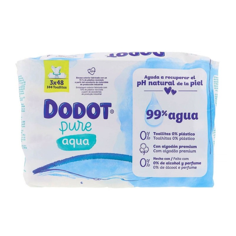 DODOT AQUA PURE TOALLITAS 144 U (0% PLÁSTICO)