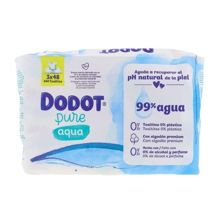 DODOT AQUA PURE TOALLITAS 144 U (0% PLÁSTICO)