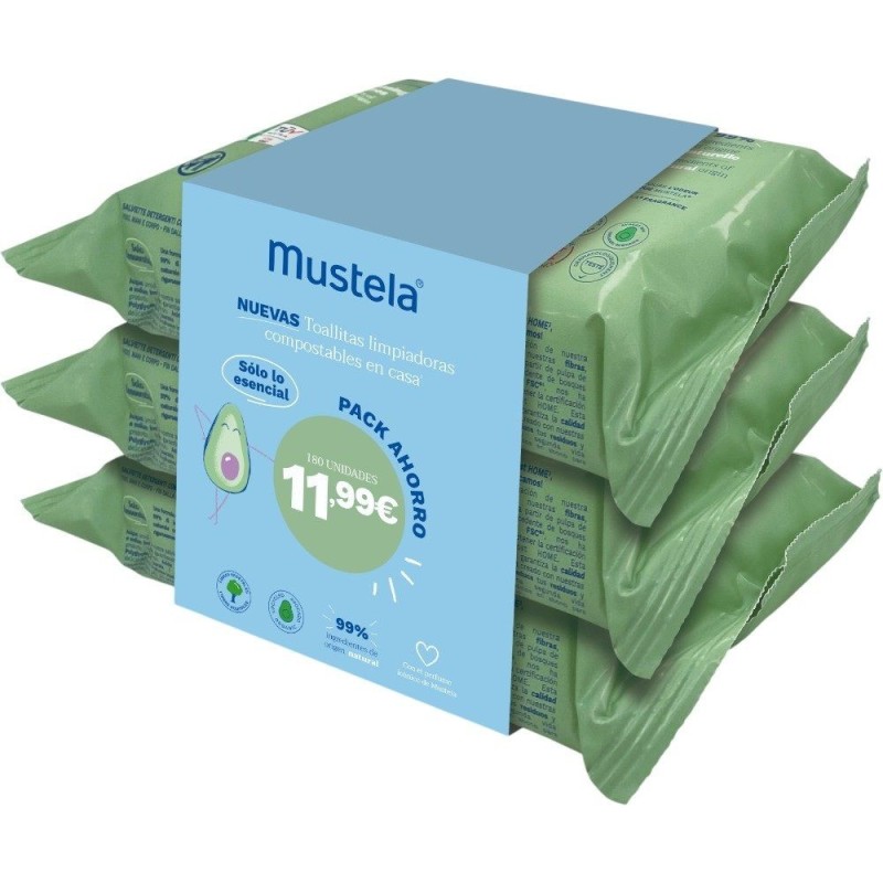 MUSTELA TOALLITAS DERMOSUAVIZANTES TRIPACK 180 UND