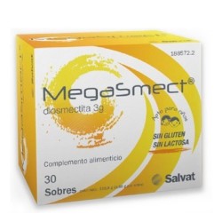 Salvat MEGASMECT 30 SOBRES - Complemento Alimenticio con Diosmectita - Acción Rápida