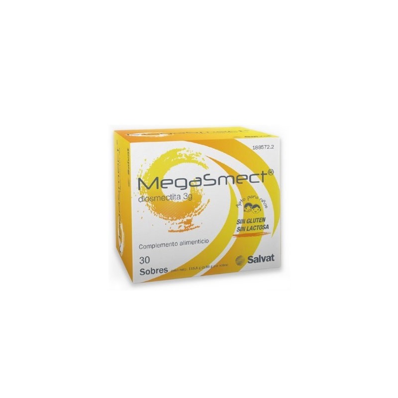 Salvat MEGASMECT 30 SOBRES - Complemento Alimenticio con Diosmectita - Acción Rápida