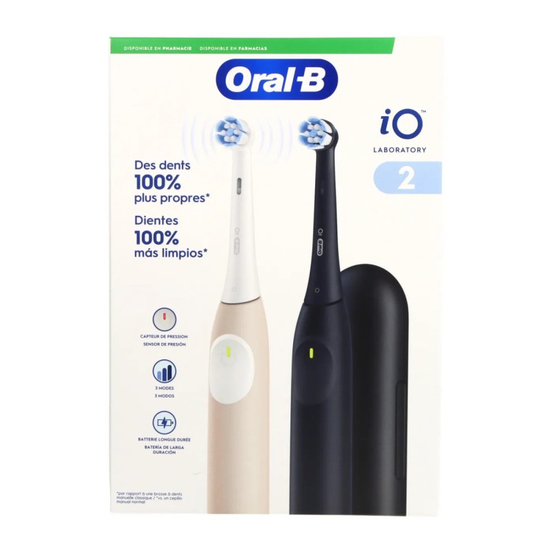 ORAL-B CEPILLO DENTAL ELECTRICO IO 2 COLOR DORADO/NEGRO 2 UNIDADES