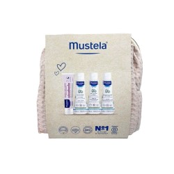 MUSTELA NECESER BEIGE 2025 (CREMA 50 ML+HYDRA BEBE LECHE 100 ML+GEL BAÑO 100 ML+AGUA LIMP 100 ML)