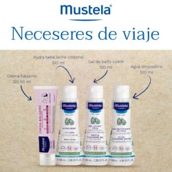 MUSTELA NECESER BEIGE 2025 (CREMA 50 ML+HYDRA BEBE LECHE 100 ML+GEL BAÑO 100 ML+AGUA LIMP 100 ML)