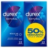 DUREX NATURAL DUPLO 2 X 12 UNID 2ª UND 50%