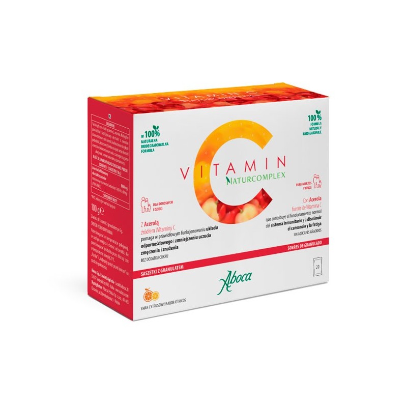 Vitamina C Naturcomplex Aboca - 20 Sobres - Antioxidante - Sistema Inmunitario - 100% Natural