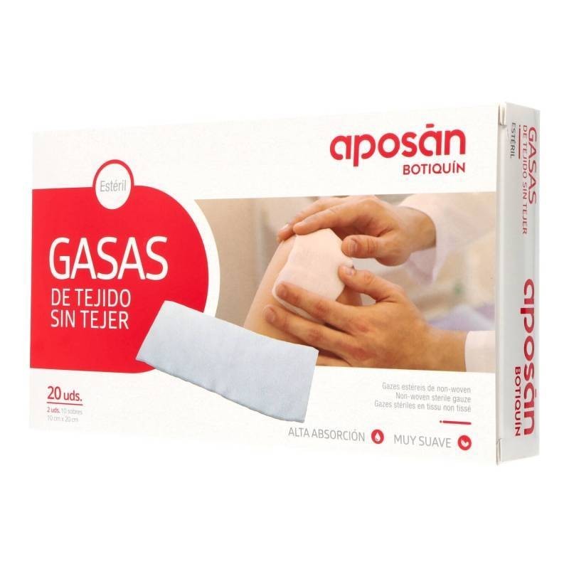 APOSAN GASA ESTERIL TEJIDO SIN TEJER COMPRESAS 10 CM X 20 CM 20 GASAS