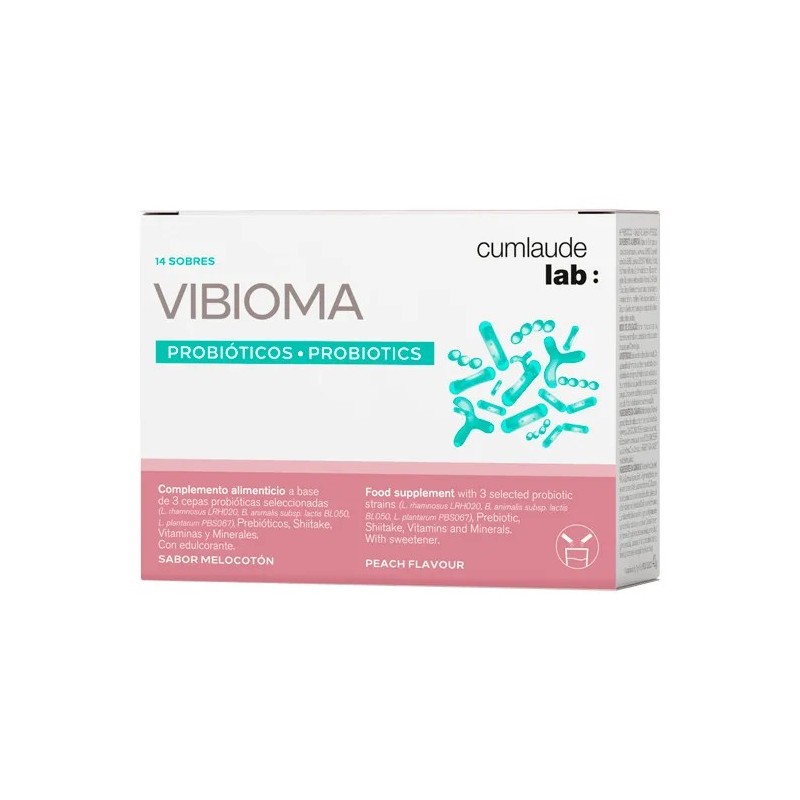 CUMLAUDE LAB: VIBIOMA PROBIÓTICOS 14 SOBRES SABOR MELOCOTÓN