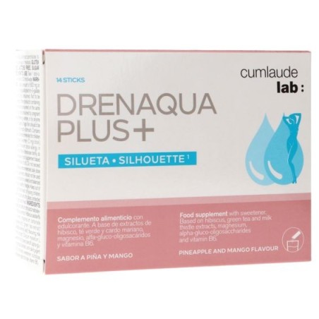 CUMLAUDE LAB: DRENAQUA PLUS+ SABOR PIÑA Y MANGO 14 STICKS