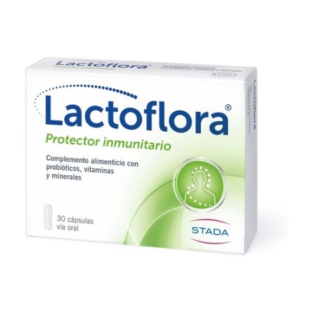 Stada LACTOFLORA PROTECTOR INMUNITARIO 30 CAPSULAS - Refuerzo del Sistema Inmunitario - Vitaminas B9, B6, B12, A, C - Zinc y Selenio