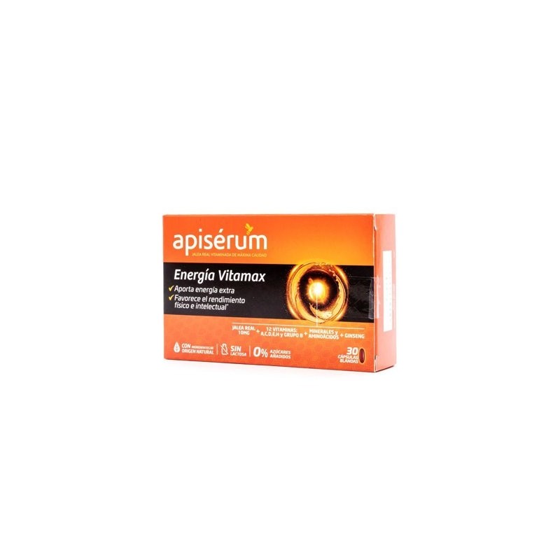 Perrigo APISERUM ENERGIA VITAMAX 30 CAPSULAS BLANDAS - Vitaminas Energizantes con Jalea Real y Ginseng