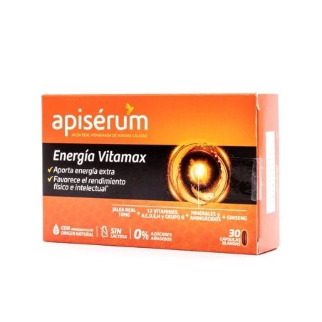 Perrigo APISERUM ENERGIA VITAMAX 30 CAPSULAS BLANDAS - Vitaminas Energizantes con Jalea Real y Ginseng
