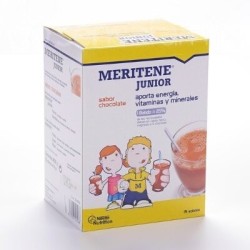 Nestlé Meritene Junior Chocolate 15 Sobres 30g - Alimento Complementario Rico en Proteínas Vitaminas y Minerales