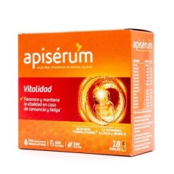 Perrigo APISERUM VITALIDAD 18 VIALES - Complemento Alimenticio para Mejorar la Vitalidad y Salud