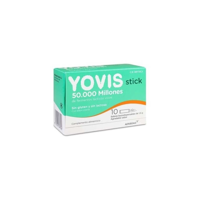 Alfasigma YOVIS 10 STICK BUCODISPERSABLES - Complemento Alimenticio