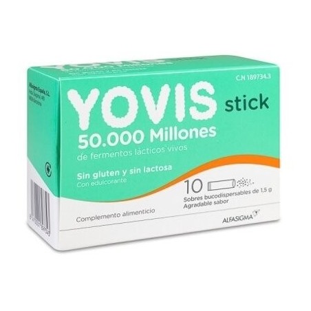 Alfasigma YOVIS 10 STICK BUCODISPERSABLES - Complemento Alimenticio