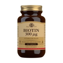 Nestlé Solgar Biotina 300 Mcg 100 Comp - Suplemento para el Cabello y la Piel