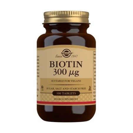Nestlé Solgar Biotina 300 Mcg 100 Comp - Suplemento para el Cabello y la Piel