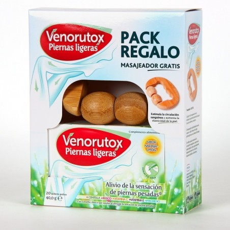 VENORUTOX PIERNAS LIGERAS PACK 20 SOBRES + REGALO MASAJEADOR