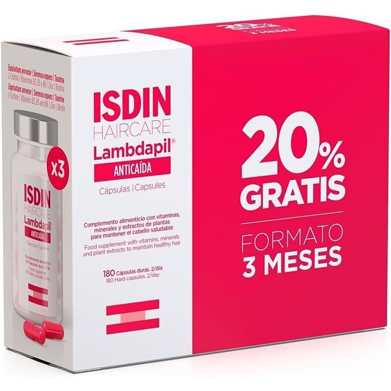 ISDIN LAMBDAPIL ANTICAIDA VITAMINAS 180 CAPS 20% GRATIS